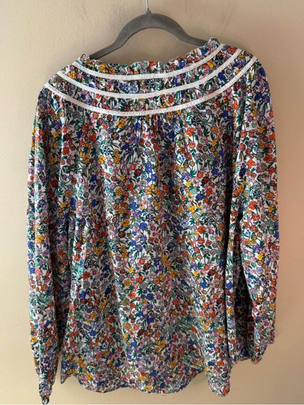 Talbots  Floral Popover Peasant Blouse ditsy cottagecore Button Sz 3X - Picture 6 of 6